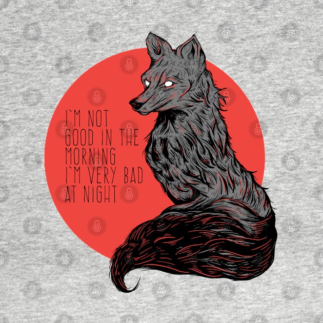 Midnight grumpy fox by Jess Adams